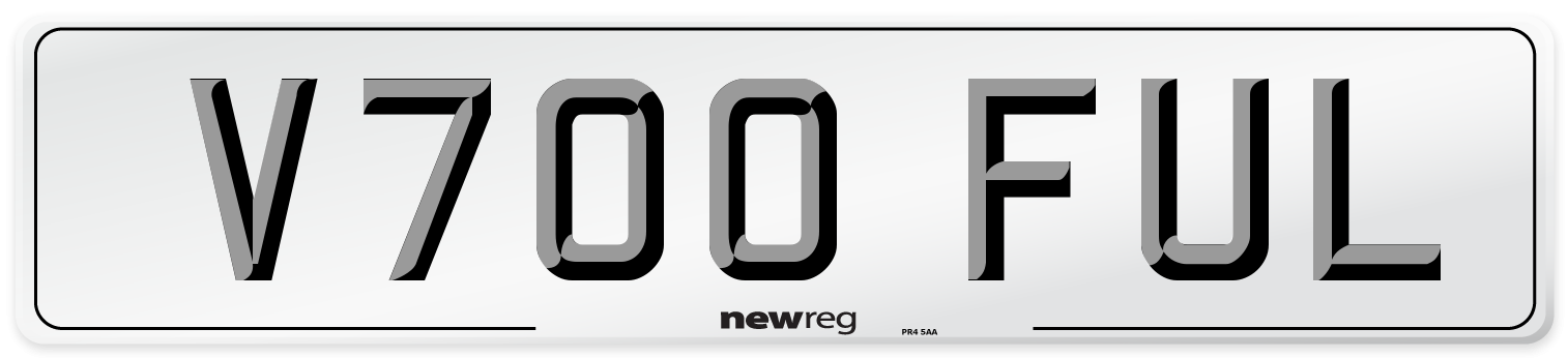 V700 FUL Number Plate from New Reg